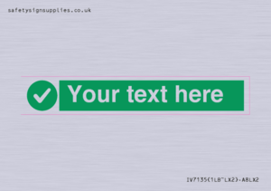 Custom green background, green circle with tick